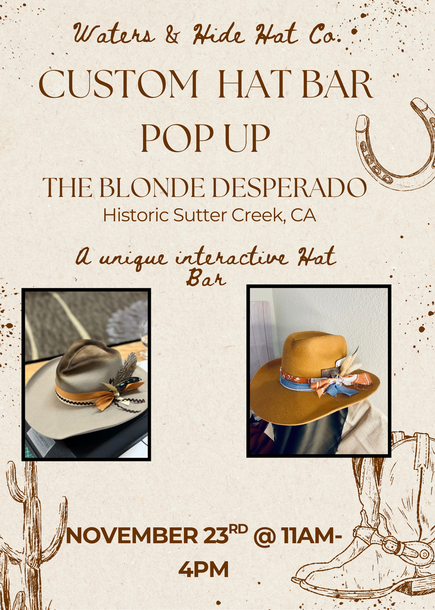 Custom Hat Bat Experience @ The Blonde Desperado